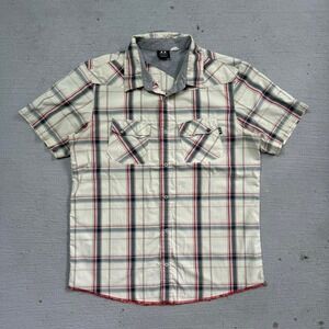 Oakley Plaid Slant Pocket Button‎ Snap Shortsleeve Shirt Size Large
